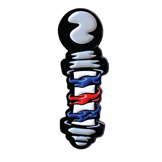 Barber's Pole Cartoon Pin