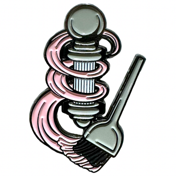 Color Pole Barber Pin - Pink