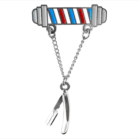 Barber Pole Chain - Razor Pin