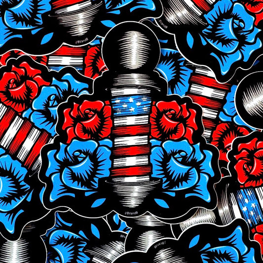 American Barber Pole Sticker