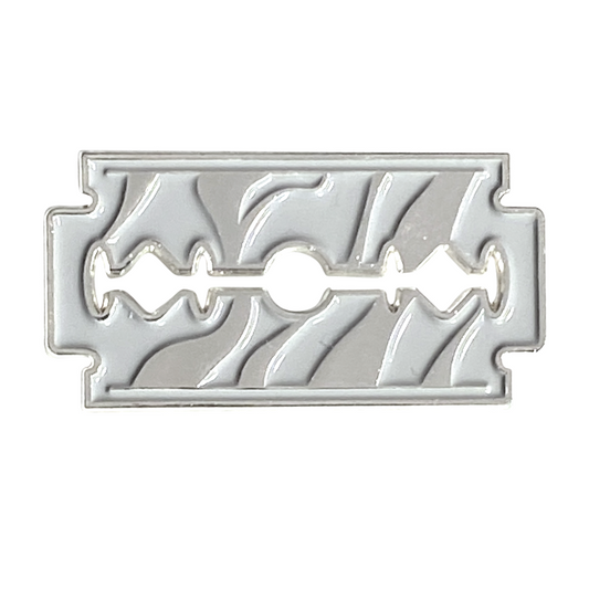 Reflection Blade Barber Pin - Silver