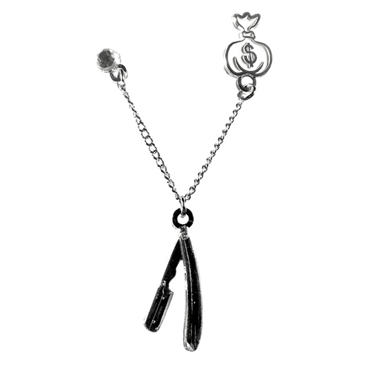 Money Bag Razor - Silver Chain Pin