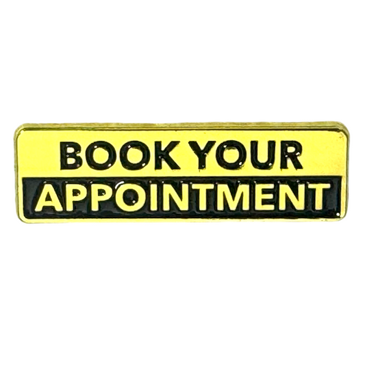 Book Your Appointment Pin (Bold) - Gold