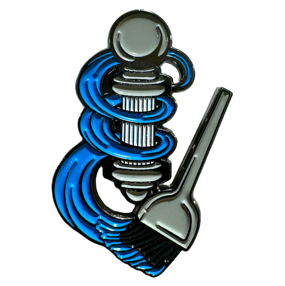 Color Pole Barber Pin - Blue