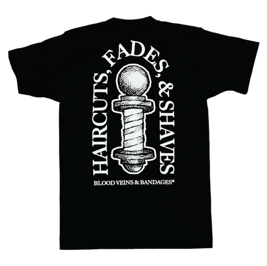 Haircuts Fades and Shaves Shirt - BLACK