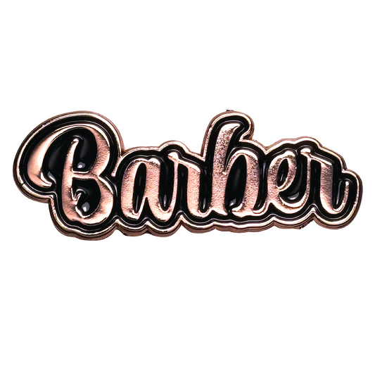 BARBER Rose Gold Pin (Cursive)