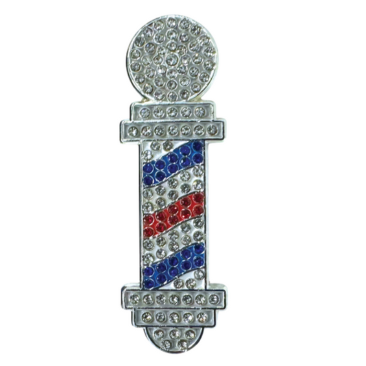 Gemstone Barber Pole - Silver Pin