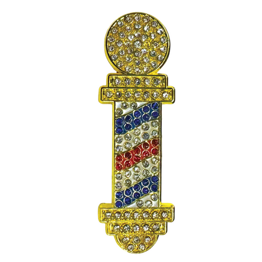 Gemstone Barber Pole - Gold Pin