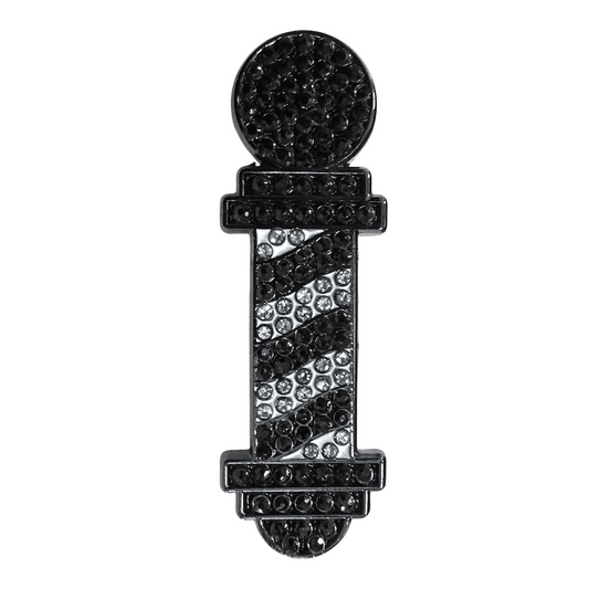 Gemstone Barber Pole - Black Pin