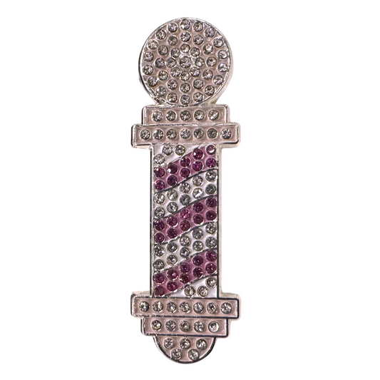 Gemstone Barber Pole - Pink Pin